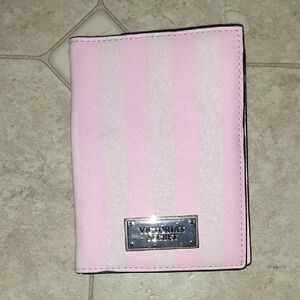 Victoria's Secret Pink and White Striped Passport Holder